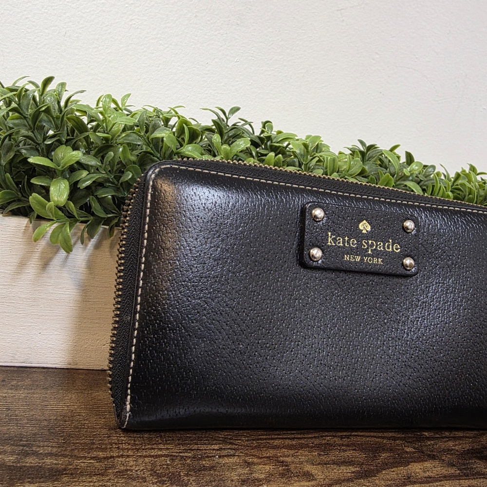 kate spade New York Black Zip Around Wallet - Picture 2 of 9